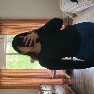 Green ribbed sweater